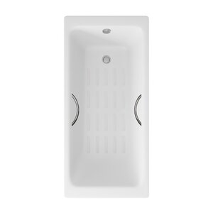 Изображение товара Ванна чугунная Delice Parallel DLR220505R-AS, 170 х 70 см, антискользящее покрытие, с ручками хром, цвет белый