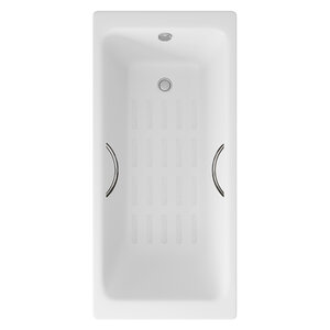 Изображение товара Чугунная ванна Delice Parallel 170x80 с антискользящим покрытием и ручками хром