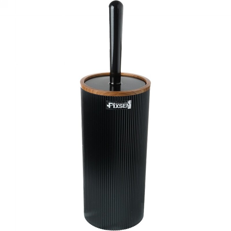 Изображение товара Ершик Fixsen Black Boom FX-411-5 Напольный чёрный с акцентом из дерева