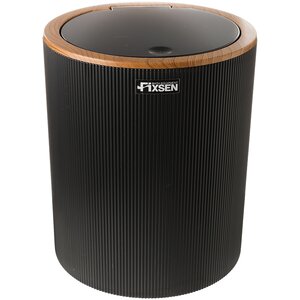 Изображение товара Ведро для мусора Fixsen Black Boom FX-411-6 5 л напольное черное светлое дерево