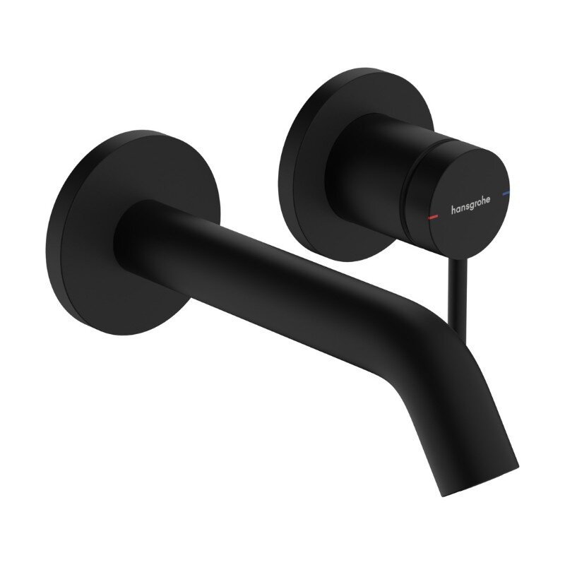 Изображение товара Смеситель для раковины Hansgrohe Tecturis S, 73350670, с донным клапаном, встраиваемый, черный матовый