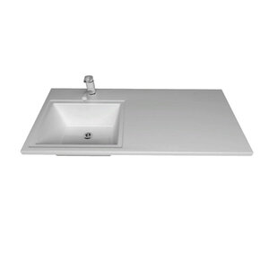 Изображение товара Раковина Stella Polar Мадлен L/R, 105.3 х 48.5 см, для установки над стиральной машиной, белая, SP-00001367/SP-00001368