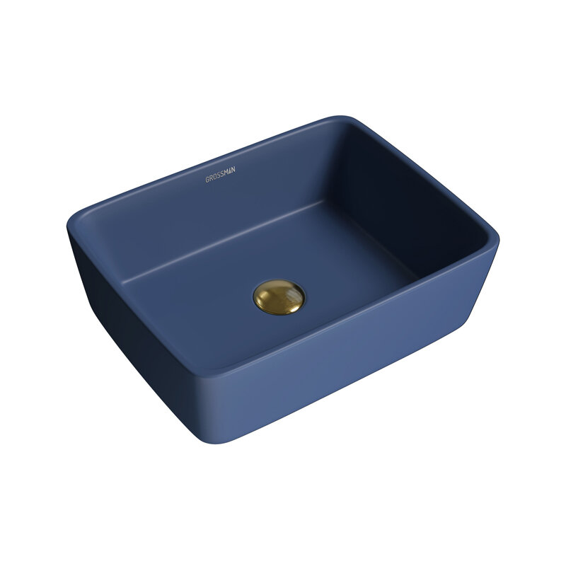 Изображение товара Раковина Grossman 48х37 см накладная синяя матовая GR-3016BLM