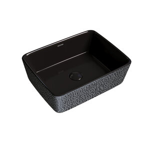 Изображение товара Раковина Grossman 48 х 37 см, накладная, черная с текстурой кожи крокодила, GR-3016BBL