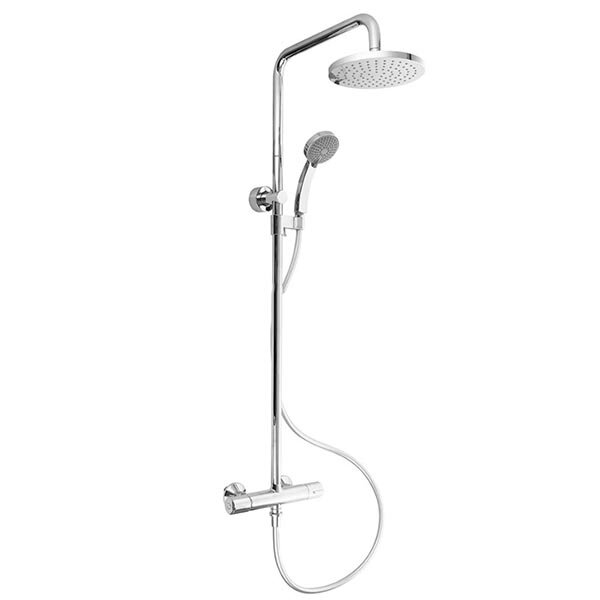 Изображение товара Душевая система Jacob Delafon July с термостатом, круглый верхний душ и ручной 4-режимный