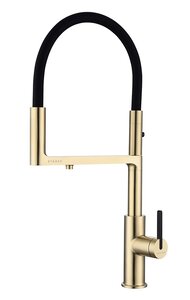 Изображение товара Смеситель Paulmark Tornado To213402-LG для кухонной мойки, с подключением к фильтру, светлое золото