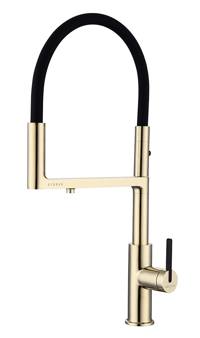 Изображение товара Смеситель для кухонной мойки Paulmark Tornado To213402-G с подключением к фильтру золото