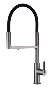 Изображение товара Смеситель Paulmark Tornado To213402-GM для кухонной мойки, с подключением к фильтру, вороненая сталь