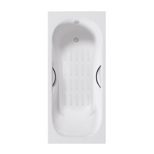 Изображение товара Ванна чугунная Delice Malibu DLR230607R-AS, 150 х 75 см, антискользящее покрытие, с отверстиями под ручки, без ручек, цвет белый
