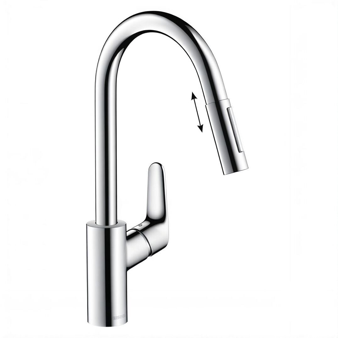 Изображение товара Смеситель для кухонной мойки Hansgrohe Focus, 31815000, выдвижной излив, хром