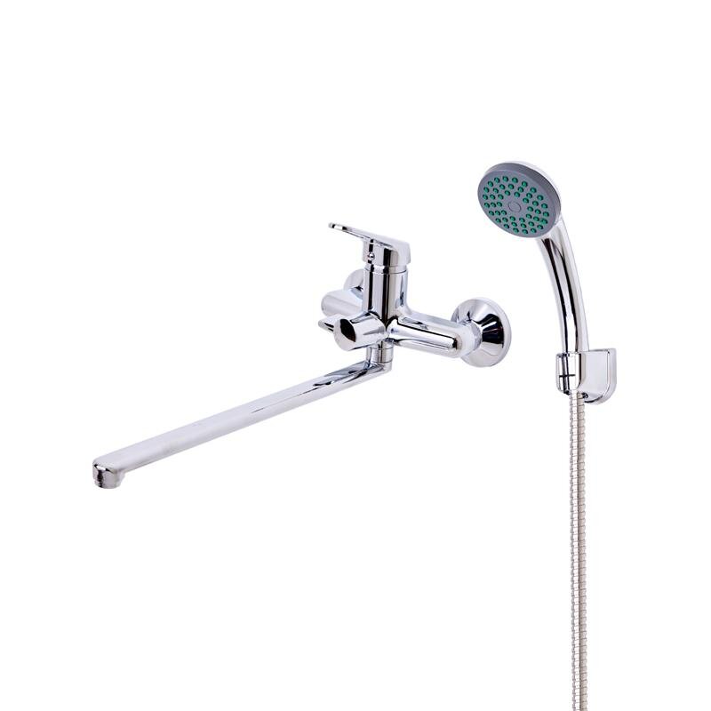 Изображение товара Полимерный смеситель OneLife для ванны и душа с душевым гарнитуром, хром