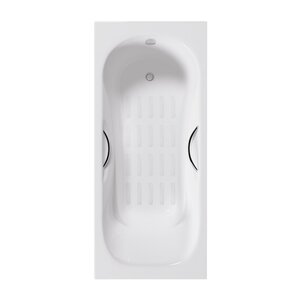 Изображение товара Ванна чугунная Delice Malibu DLR230610R-AS, 180 х 80 см, антискользящее покрытие, с отверстиями под ручки, без ручек, цвет белый