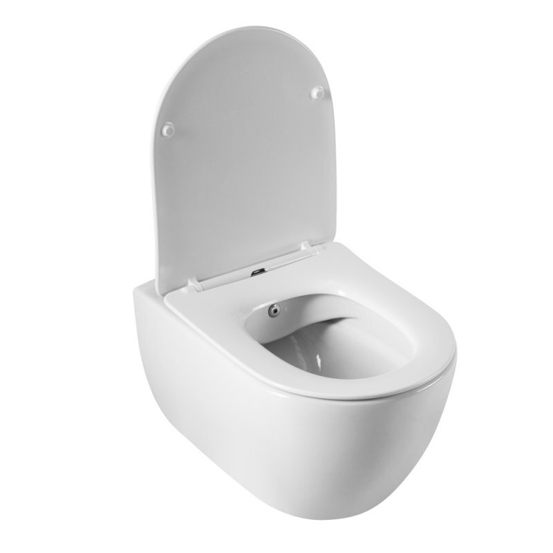 Изображение товара Подвесной унитаз Cezares Comfort безободковый, с функцией биде, без сиденья, белый, CZR-191-TH/BS