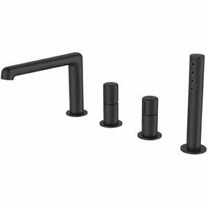 Изображение товара Смеситель на борт ванны BelBagno Uno, цвет черный матовый, UNO-BVD4-NERO