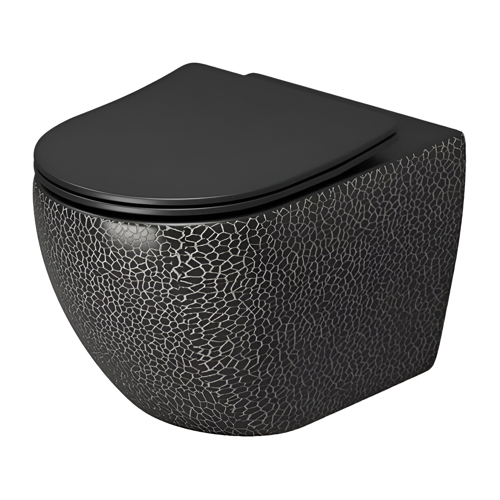 Изображение товара Подвесной унитаз безободковый Grossman с крышкой микролифт черный GR-4411BBLS