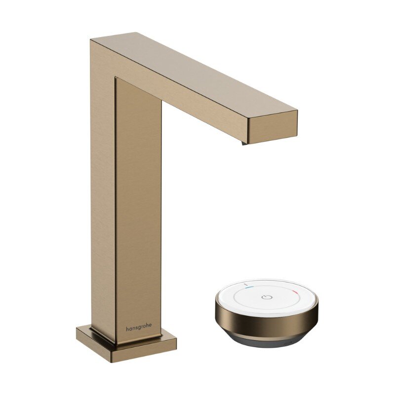 Изображение товара Смеситель для раковины Hansgrohe Tecturis E, 73053140, с донным клапаном, шлифованная бронза