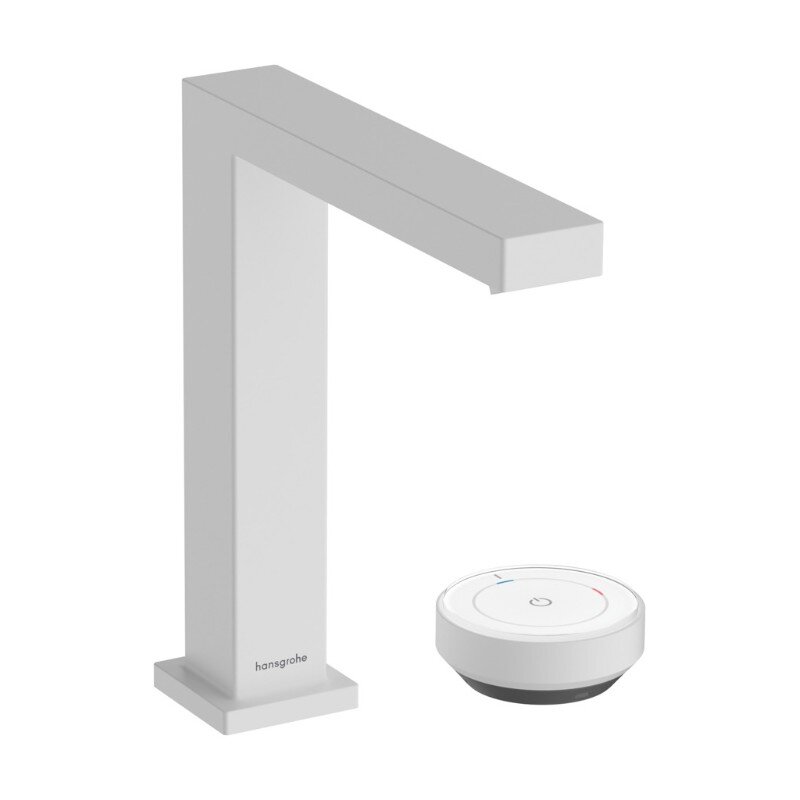 Изображение товара Смеситель для раковины Hansgrohe Tecturis E, 73053700, с донным клапаном, белый матовый