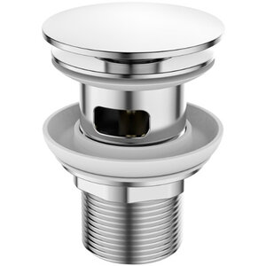 Изображение товара Донный клапан BelBagno для раковины, с переливом, клик-клак, цвет хром, BB-SAT-CRM