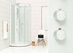 Изображение товара Душевая кабина INR Bric 4 64032299, прозрачное/матовое стекло, 91 x 91 см