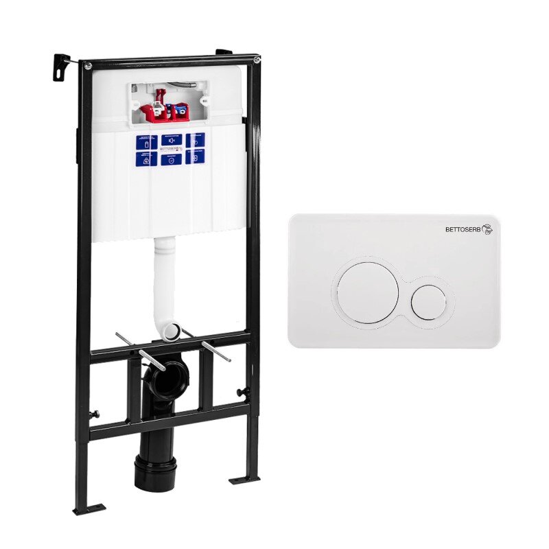 Изображение товара Инсталляция Bettoserb Sava Fix Slim с клавишей смыва белый глянец