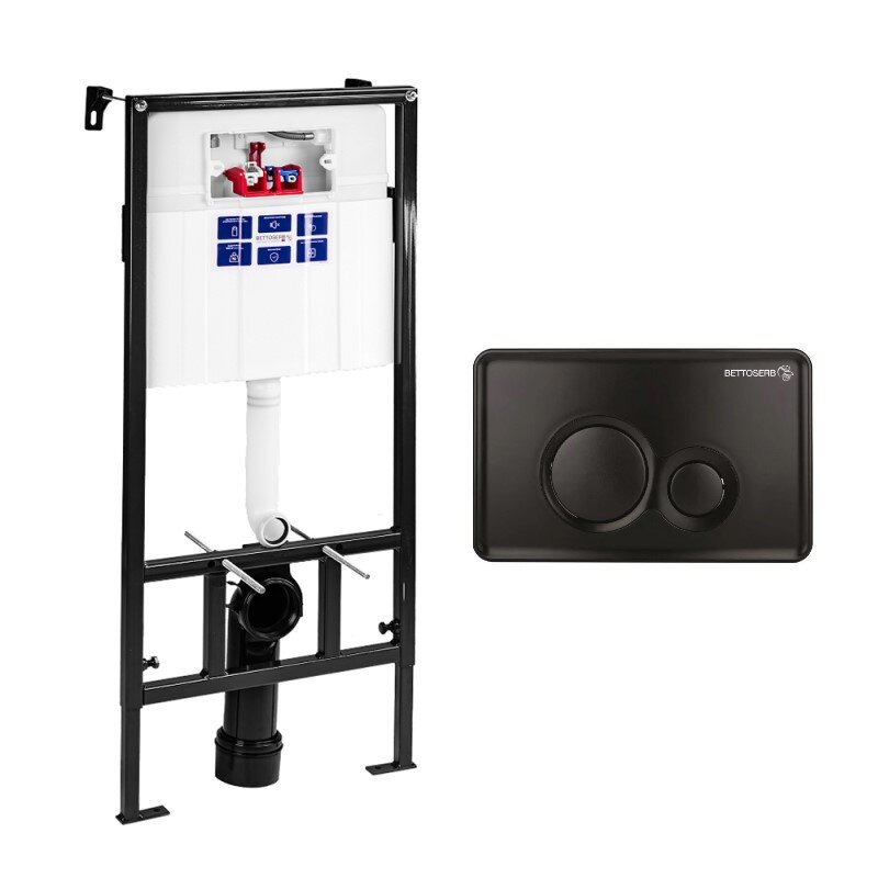 Изображение товара Инсталляция для унитаза Bettoserb Sava Fix Slim с клавишей черный матовый SET40006459