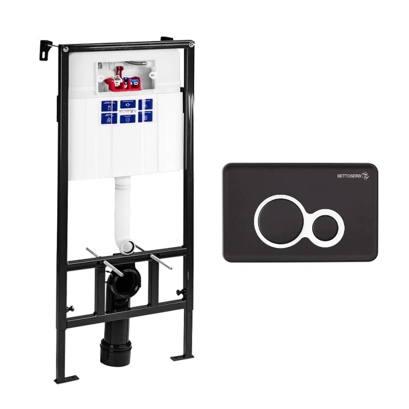 Изображение товара СЕТ Инсталляция Bettoserb Sava Fix Slim Duo — черный мат/глянец