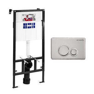 Изображение товара СЕТ Инсталляция Bettoserb Sava Fix Slim + Клавиша смыва Duo, хром матовый/хром глянец, SET40006463