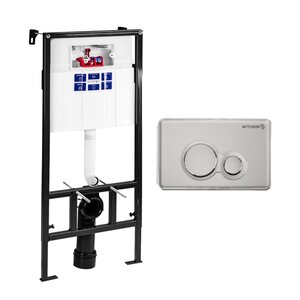 Изображение товара СЕТ Инсталляция Bettoserb Sava Fix Slim + Клавиша смыва Duo, хром глянец/хром матовый, SET40006465