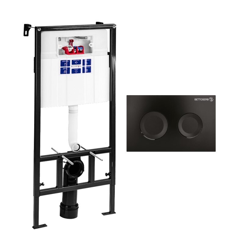 Изображение товара СЕТ Инсталляция Bettoserb Sava Fix Slim + Клавиша смыва Cool, черный матовый, SET40006467