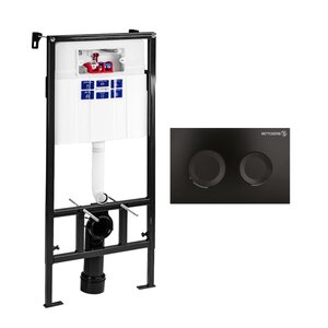 Изображение товара СЕТ Инсталляция Bettoserb Sava Fix Slim + Клавиша смыва Cool, черный матовый, SET40006467