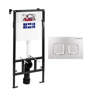 Изображение товара СЕТ Инсталляция Bettoserb Sava Fix Slim + Клавиша смыва Smart, белый глянец, SET40006470