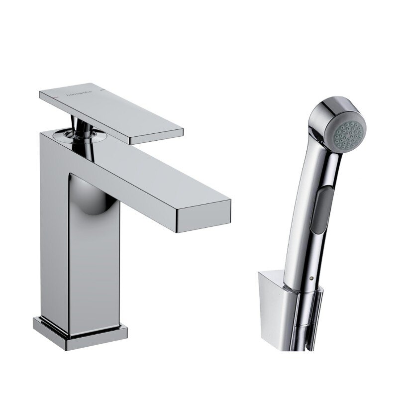 Изображение товара Смеситель для раковины с гигиеническим душем Hansgrohe Tecturis E, хром, Германия