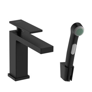 Изображение товара Смеситель для раковины Hansgrohe Tecturis E с гигиеническим душем черный матовый