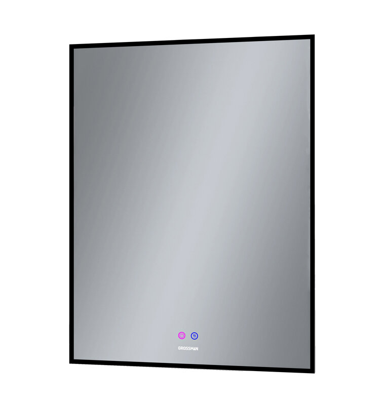 Изображение товара Зеркало Grossman Pragma-норма BLACK, 60 х 80 см, LED подсветка, подогрев, черная рама, 1860802 Изображение товара Зеркало Grossman Pragma-норма BLACK, 60 х 80 см, LED подсветка, подогрев, черная рама, 1860802