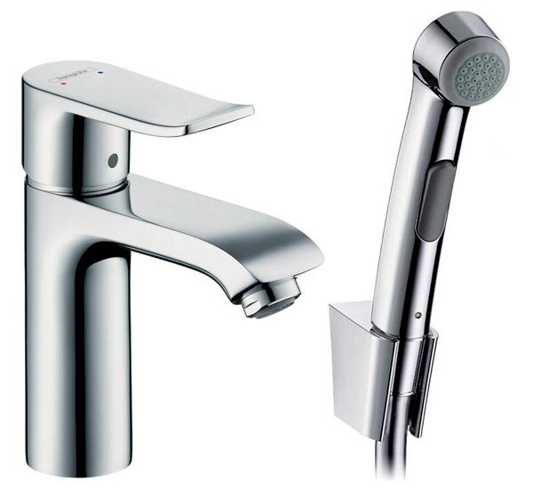 Изображение товара Смеситель для раковины с гигиеническим душем Hansgrohe Metris