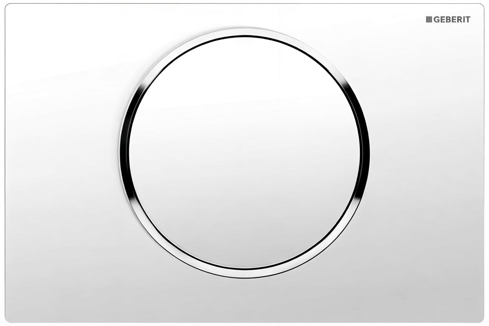 Изображение товара Клавиша смыва Geberit Sigma 10, 115.758.KJ.5, одинарный смыв, рамка-белая/кнопка-белая/кольцо-глянцевый хром Изображение товара Клавиша смыва Geberit Sigma 10, 115.758.KJ.5, одинарный смыв, рамка-белая/кнопка-белая/кольцо-глянцевый хром