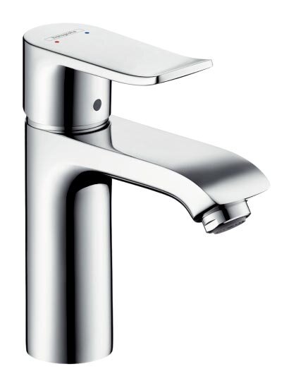 Изображение товара Смеситель для раковины Hansgrohe Metris 31080000 хром однорычажный с сливом