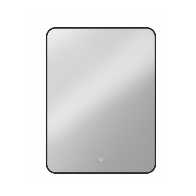 Изображение товара Зеркало с LED подсветкой, 50х70 см, черное, сенсорная кнопка, стекло