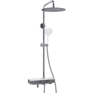 Изображение товара Душевая система WasserKRAFT A113.116.155.CH Thermo, термостатическая, с изливом, цвет хром, белый Soft-touch