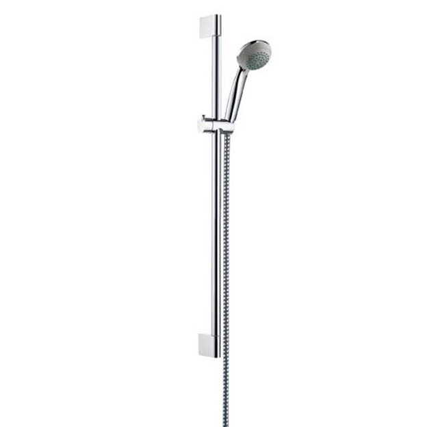 Изображение товара Душевой гарнитур Hansgrohe Crometta 85 Vario 27762000, штанга 90 см, корпус хром, лицевая часть серая Изображение товара Душевой гарнитур Hansgrohe Crometta 85 Vario 27762000, штанга 90 см, корпус хром, лицевая часть серая