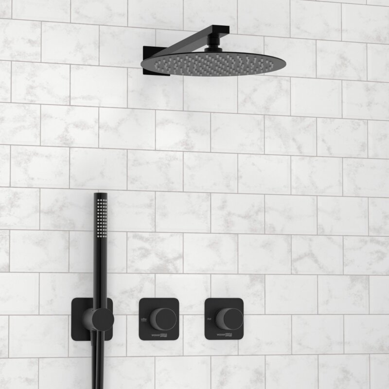 Изображение товара Душевая система WasserKRAFT Fulda 5200, со смесителем, цвет черный Soft-touch, A5251.299.219.258.302.242.217