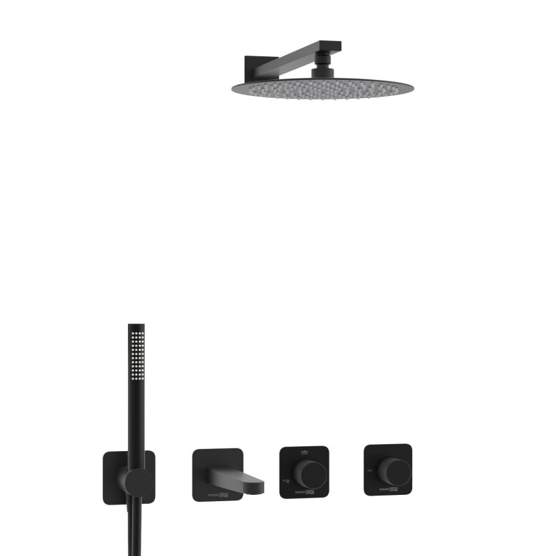 Изображение товара Душевая система WasserKRAFT Fulda 5200, со смесителем, цвет черный Soft-touch, A5251.300.301.219.258.302.242.217