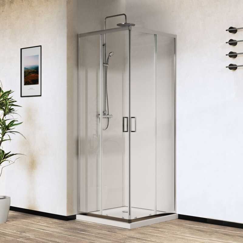 Изображение товара Душевой уголок Vincea City 90x90 см раздвижная дверь стекло прозрачное хром профиль