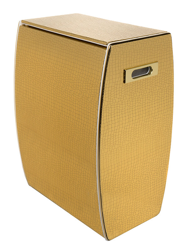 Изображение товара Корзина для белья Camelos, золото, текстура крокодил, GKr-U