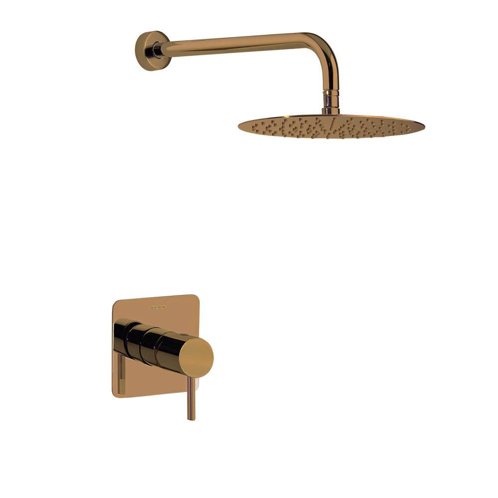 Изображение товара Душевая система Ramonsoler Odisea K3918012CUC, верхний круглый душ 25 см, цвет медь PVD