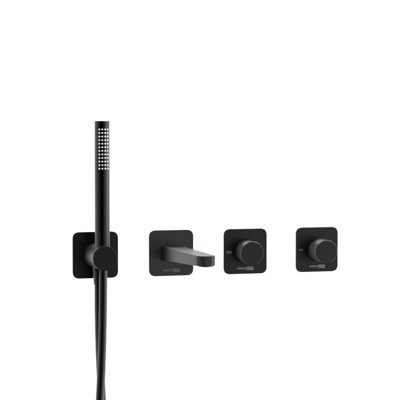 Изображение товара Смеситель WasserKRAFT Fulda 5200 Матовый черный, 2 выхода, скрытый монтаж