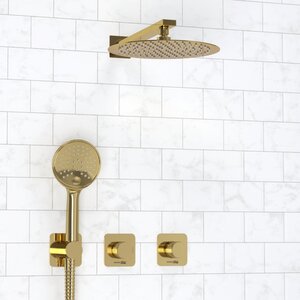 Изображение товара Душевая система WasserKRAFT Ems 7600 с PVD покрытием глянцевое золото для ванной