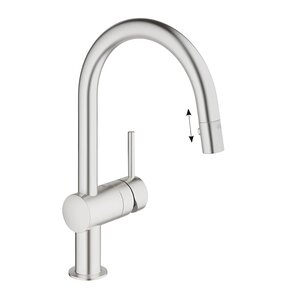 Изображение товара Смеситель для кухонной мойки Grohe Minta 32321DC0 с вытяжным изливом и системой SpeedClean