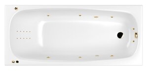 Изображение товара Ванна гидромассажная Whitecross Layla 170 x 75 см, SMART NANO, золото, белый, 0102.170075.100.SMARTNANO.GL