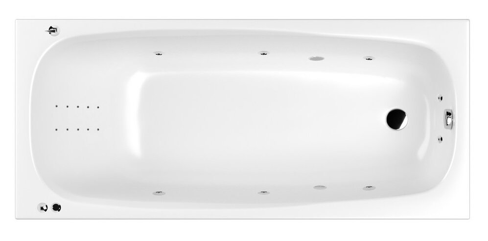 Изображение товара Гидромассажная ванна Whitecross Layla 170x75 см литой акрил с системой MIDI-JET